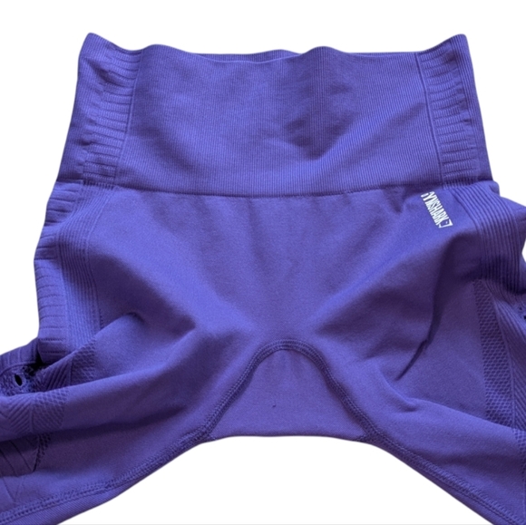 Gymshark Energy + Seamless Cropped Leggings Purple Laser Cut Outs Women's Small - Picture 10 of 13